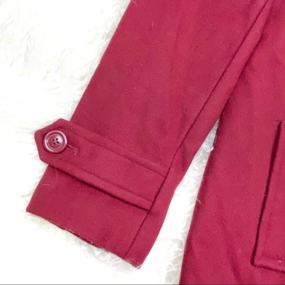 GC Gallery Collection Red Classic Wool Double Breasted Peacoat Vtg Button Front - Picture 8 of 16
